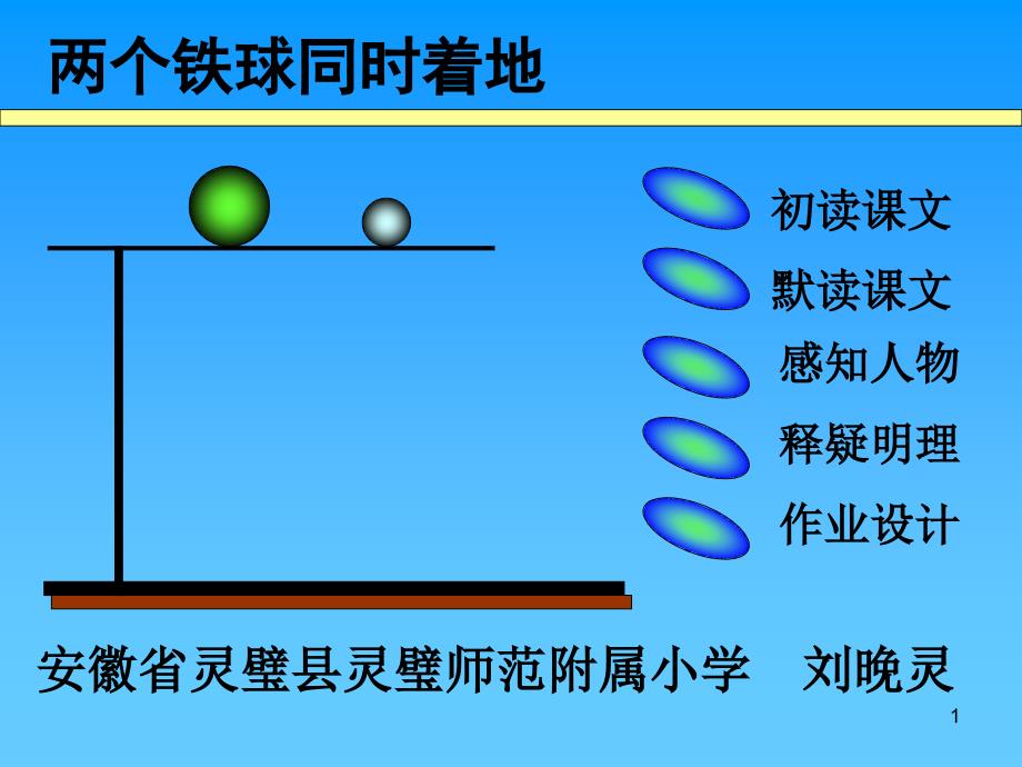 课件两个铁球同时着地_第1页