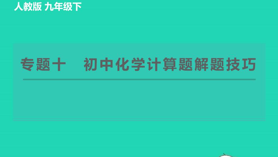 2022九年级化学下册专题十初中化学计算题解题技巧习题课件新版新人教版_第1页