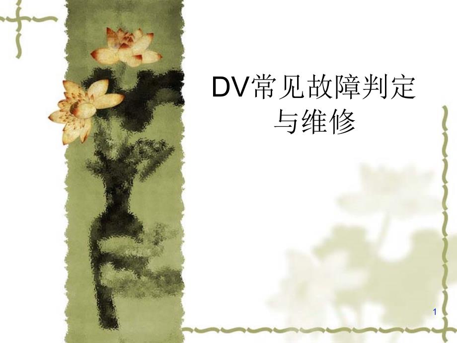 DV常见故障检修_第1页