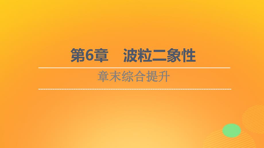 新教材高中物理第6章波粒二象性章末综合提升课件鲁科版选择性必修第三册_第1页