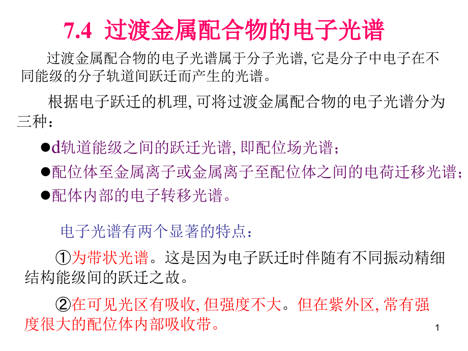 过渡金属配合物的电子光谱_第1页