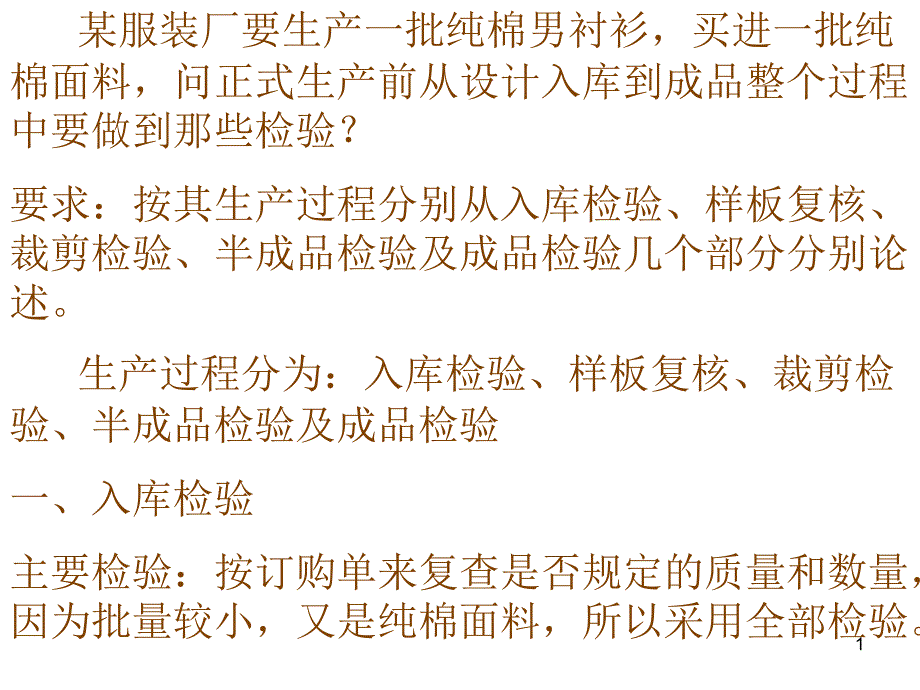 纯棉男衬衣生产准备_第1页