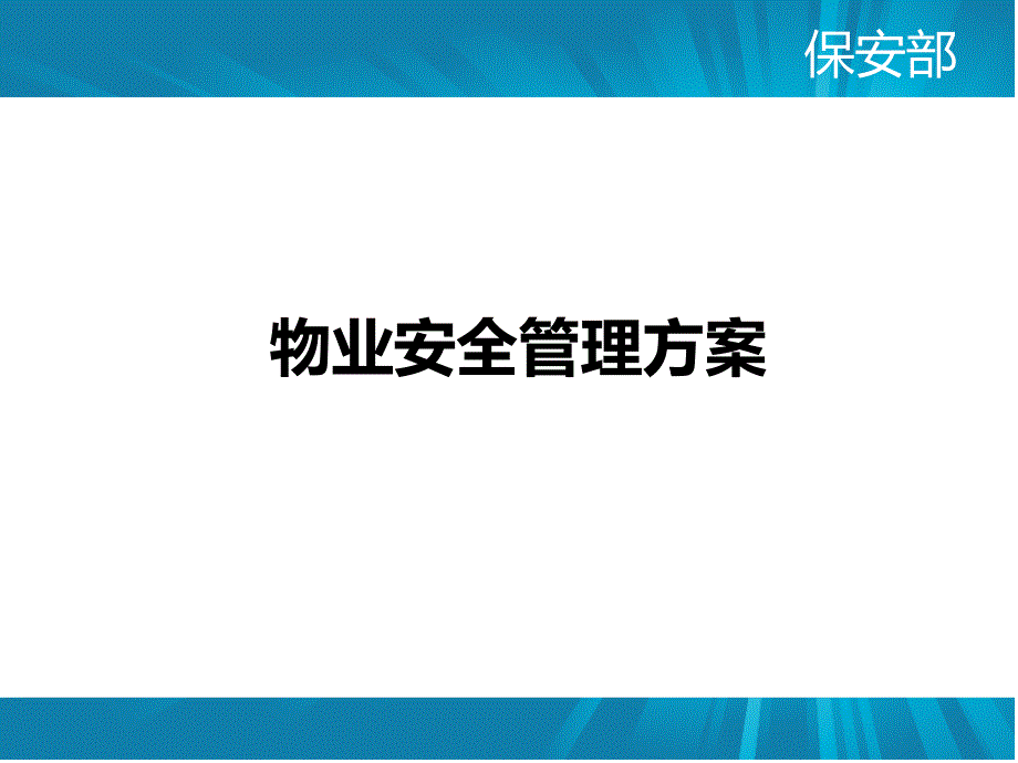 物业安全管理方案_第1页