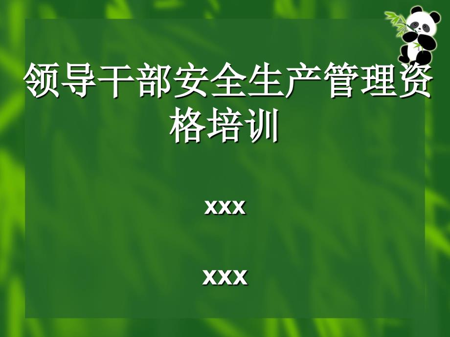 领导干部安全生产管理资格培训教材_第1页