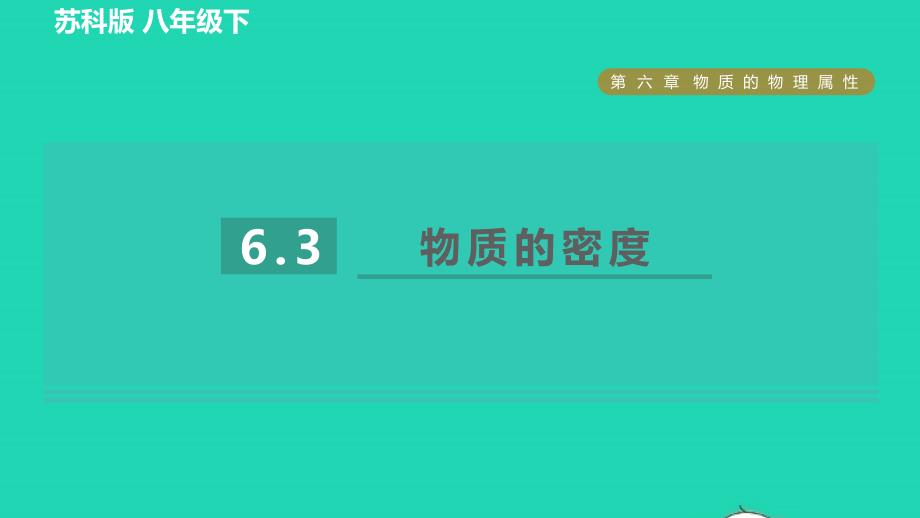 2022八年级物理下册第六章物质的物理属性6.3物质的密度习题课件新版苏科版_第1页