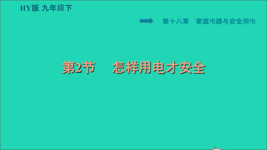 安徽专版2022九年级物理下册第十八章家庭电路与安全用电18.2怎样用电才安全课件新版粤教沪版_第1页