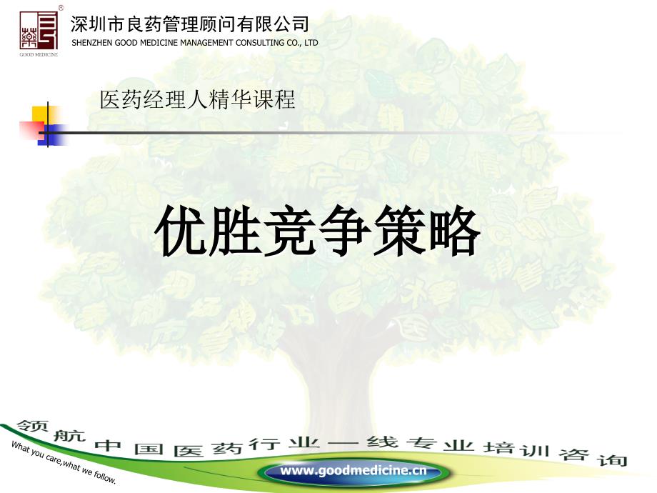 医药经理人精华课程-优胜竞争策略_第1页