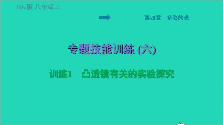 福建专版2022八年级物理全册第四章多彩的光专题技能训练六训练1凸透镜有关的实验探究课件新版沪科版_第1页