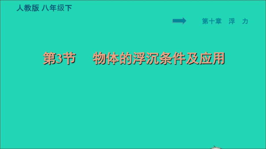 2022八年级物理下册第十章浮力10.3物体的浮沉条件及应用习题课件新版新人教版20220617154_第1页