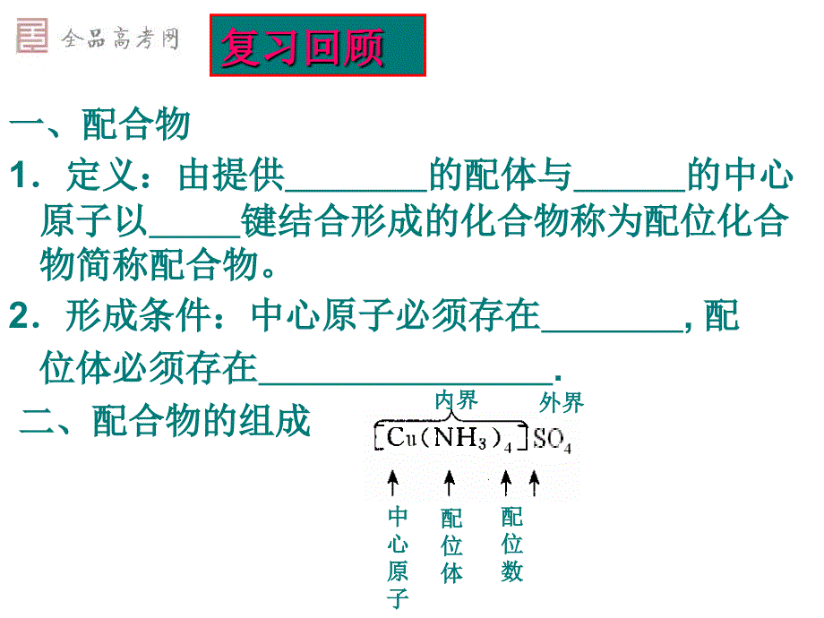 配合物结构的空间构型_第1页