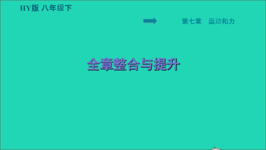 安徽专版2022八年级物理下册第七章运动和力全章整合与提升课件新版粤教沪版_第1页