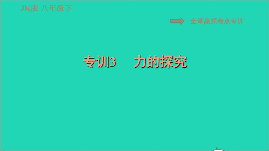 2022春八年级物理下册第七章力全章高频考点专训专训3力的探究习题课件新版教科版20220622133_第1页