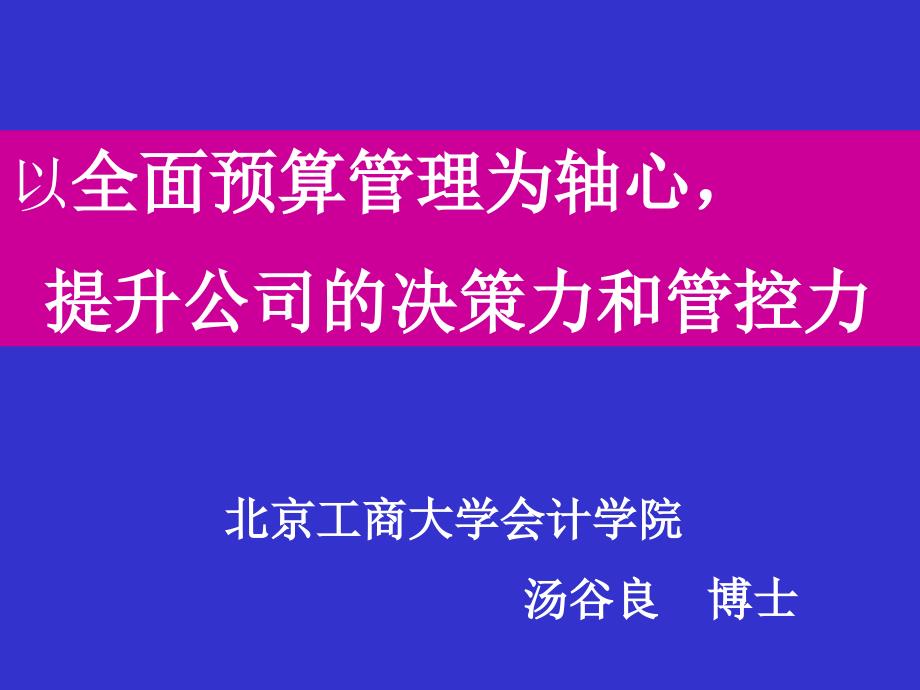 全面预算管理-提升公司的决策力和管控力_第1页