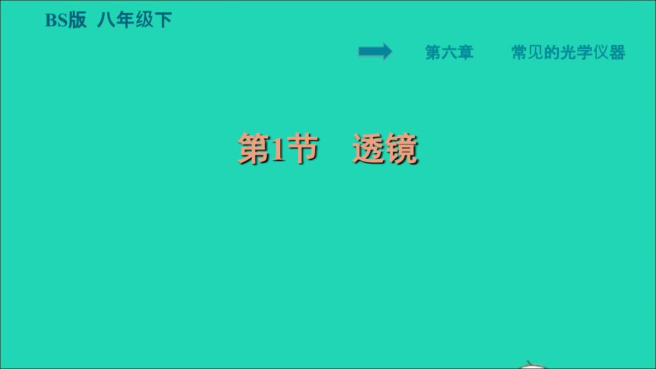 2022八年级物理下册第6章常见的光学仪器6.1透镜习题课件新版北师大版202206182139_第1页