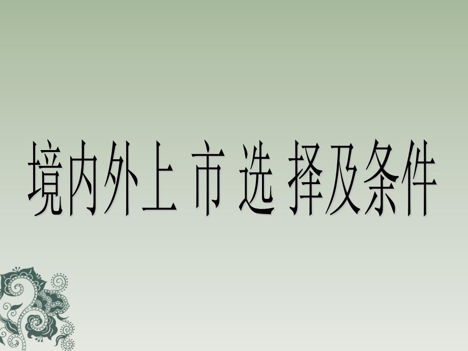 企业境内外上市选择目的及条件课件_第1页