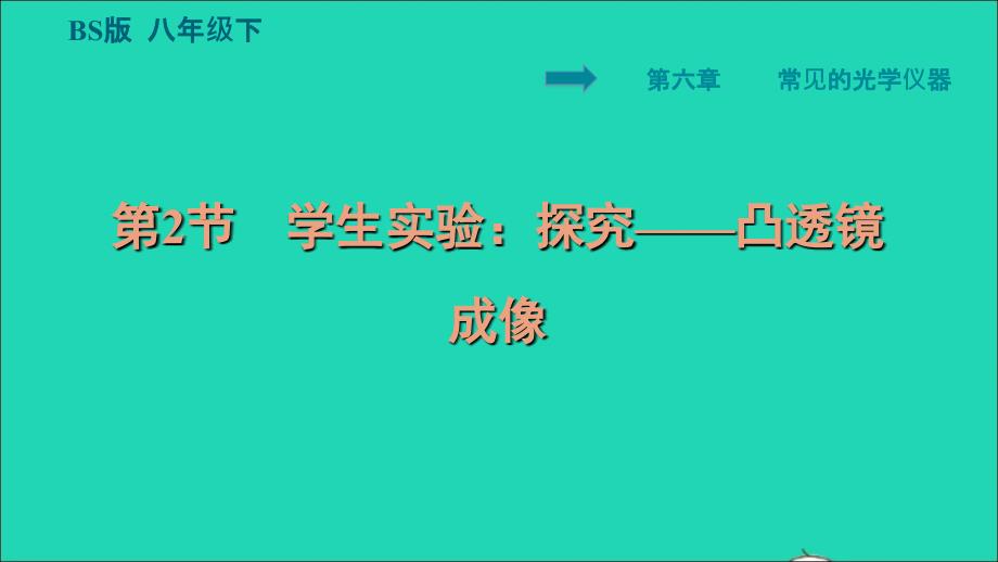 2022八年级物理下册第6章常见的光学仪器6.2学生实验：探究__凸透镜成像习题课件新版北师大版202206182138_第1页