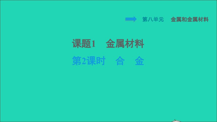 安徽专版2022九年级化学下册第8单元金属和金属材料课题1金属材料第2课时合金课件新版新人教版20220608335_第1页