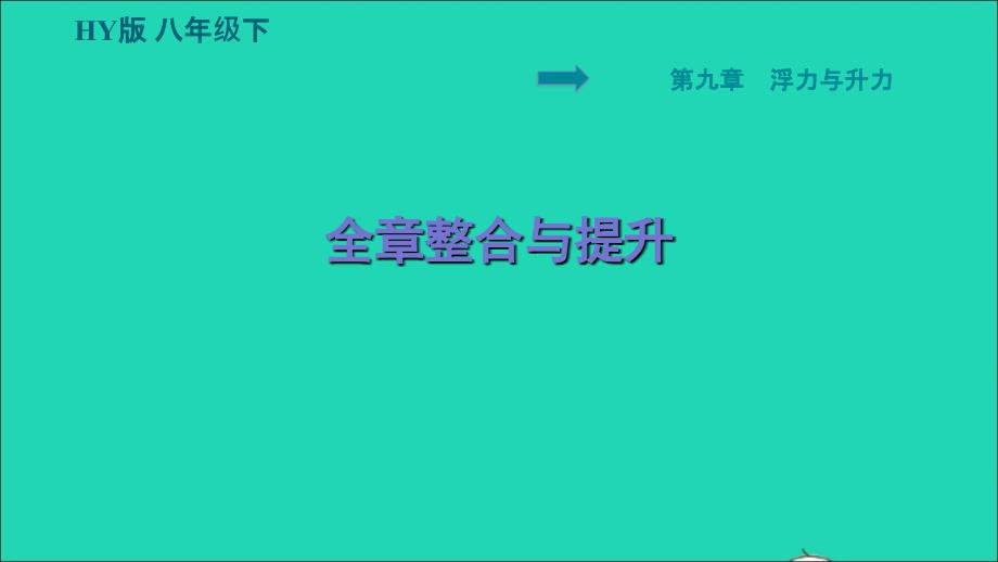 安徽专版2022八年级物理下册第九章浮力与升力全章整合与提升课件新版粤教沪版_第1页