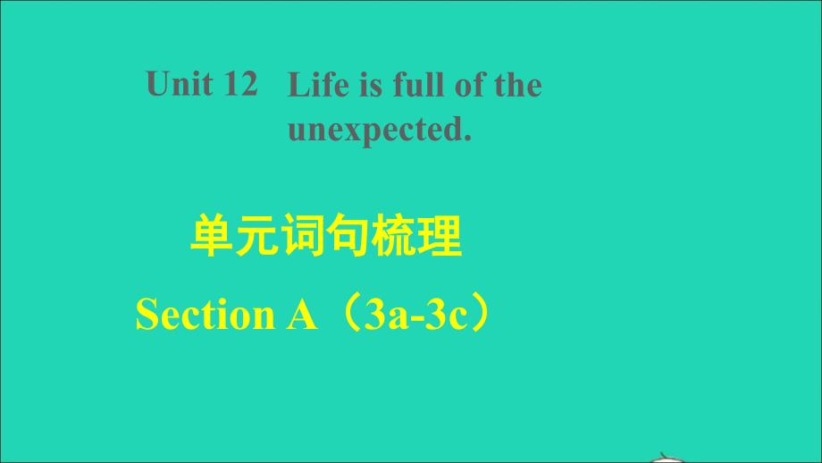 2022九年级英语全册Unit12Lifeisfulloftheunexpected词句梳理SectionA3a_3c课件新版人教新目标版_第1页