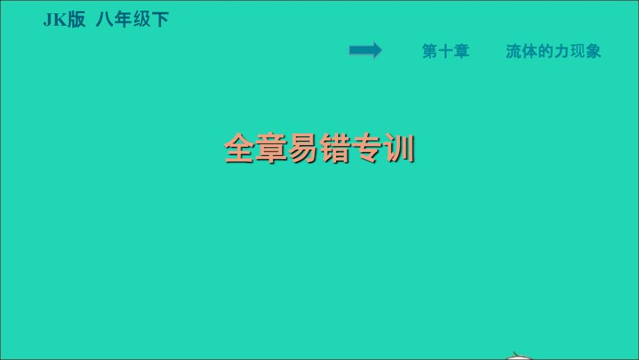 2022八年级物理下册第十章流体的力现象全章易错专训习题课件新版教科版_第1页