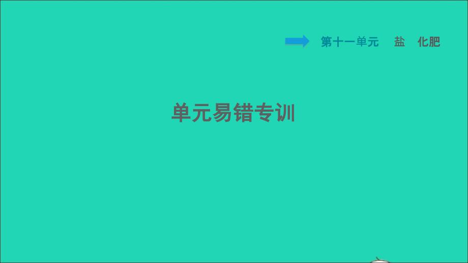 安徽专版2022九年级化学下册第11单元盐化肥单元易错专训课件新版新人教版20220608351_第1页