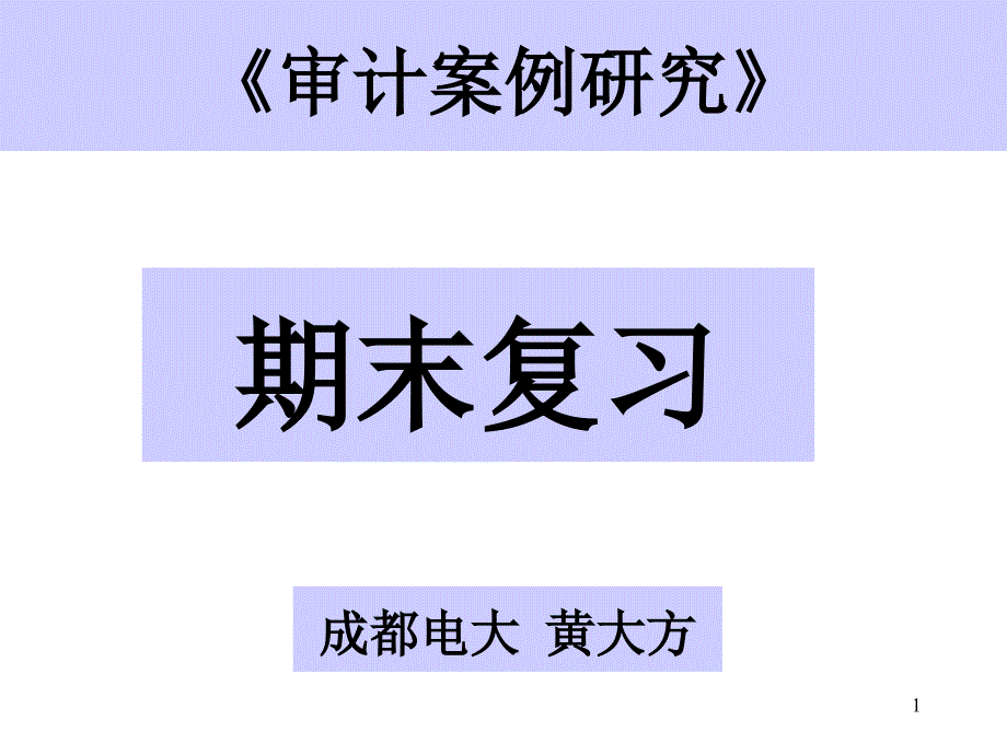 审计案例研究-《审计案例研究》_第1页