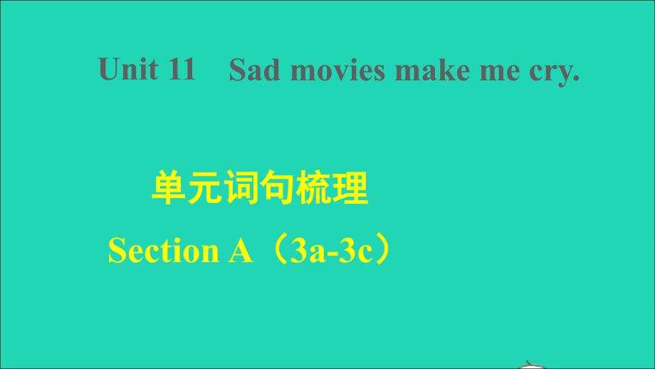 2022九年级英语全册Unit11Sadmoviesmakemecry词句梳理SectionA3a_3c课件新版人教新目标版_第1页