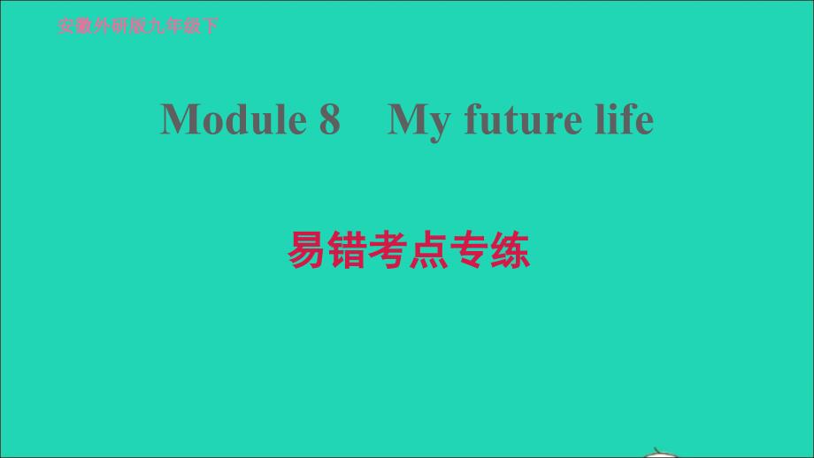 安徽专版2022九年级英语下册Module8Myfuturelife易错考点专练课件新版外研版20220517322_第1页