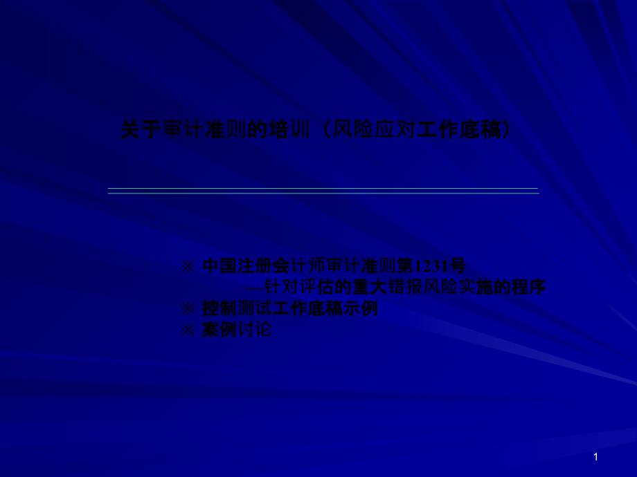 审计准则培训(风险应对底稿)_第1页
