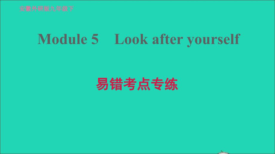 安徽专版2022九年级英语下册Module5Lookafteryourself易错考点专练课件新版外研版20220517346_第1页