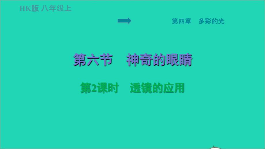 福建专版2022八年级物理全册第四章多彩的光4.6神奇的眼睛第2课时透镜的应用课件新版沪科版_第1页