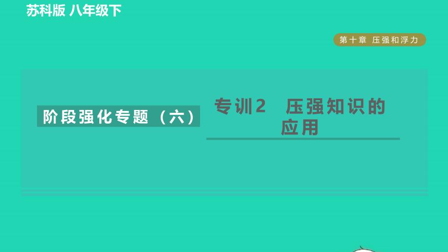 2022八年级物理下册第十章压强和浮力阶段强化专题六专训2压强知识的应用习题课件新版苏科版_第1页