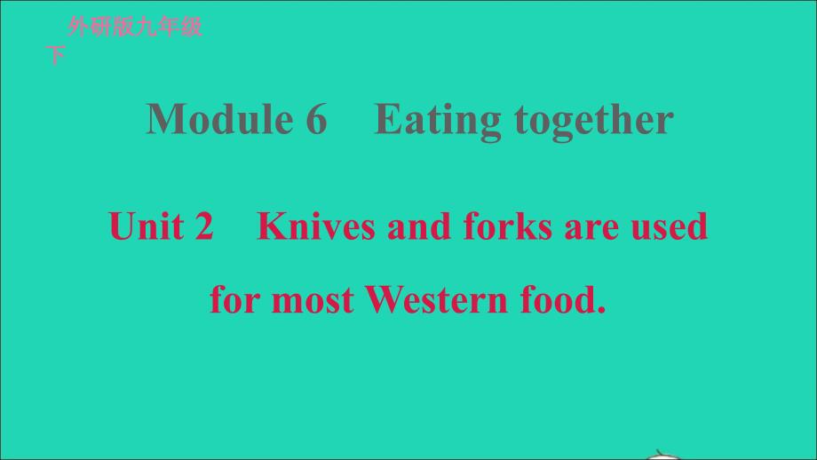 2022九年级英语下册Module6EatingtogetherUnit2KnivesandforksareusedostWesternfood习题课件新版外研版20220519122_第1页