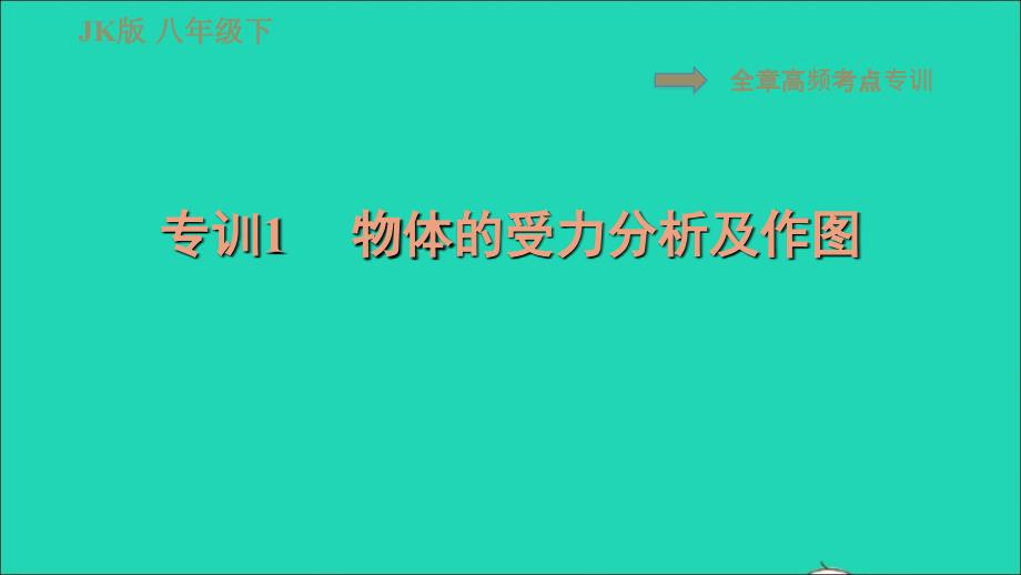 2022春八年级物理下册第七章力全章高频考点专训专训1物体的受力分析及作图习题课件新版教科版20220622135_第1页