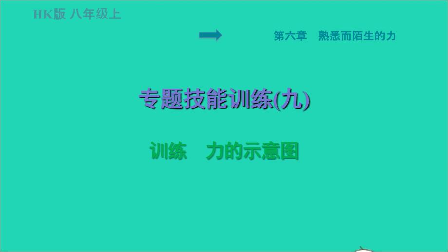 福建专版2022八年级物理全册第六章熟悉而陌生的力专题技能训练九训练力的示意图课件新版沪科版_第1页