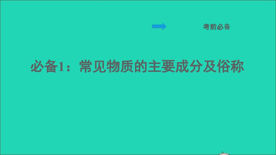 福建专版2022九年级化学下册期末复习专题必备1：常见物质的主要成分及俗称背记手册课件沪教版202206102120_第1页