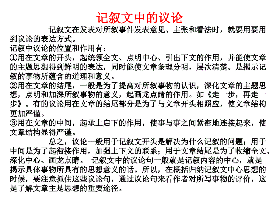 记叙文中议论的作用_第1页