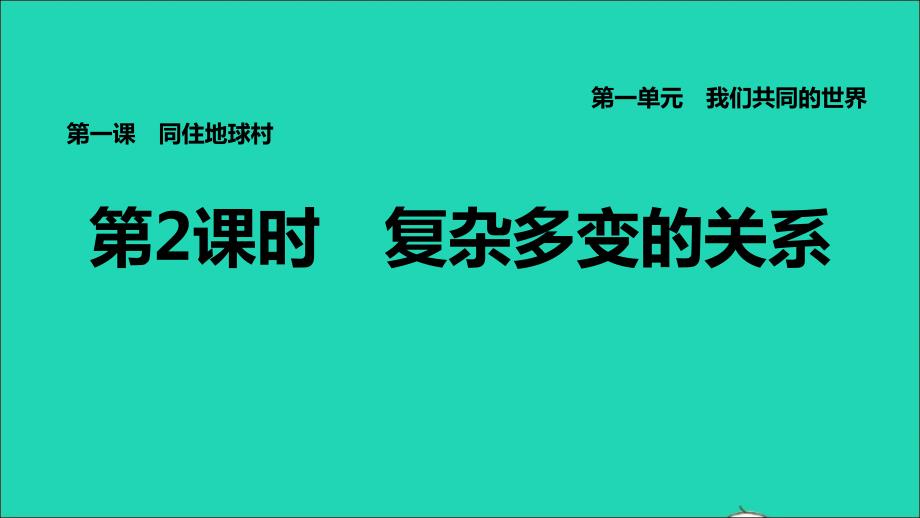 福建专版2022九年级道德与法治下册第一单元我们共同的世界第一课同住地球村第2框复杂多变的关系课件新人教版20220615168_第1页