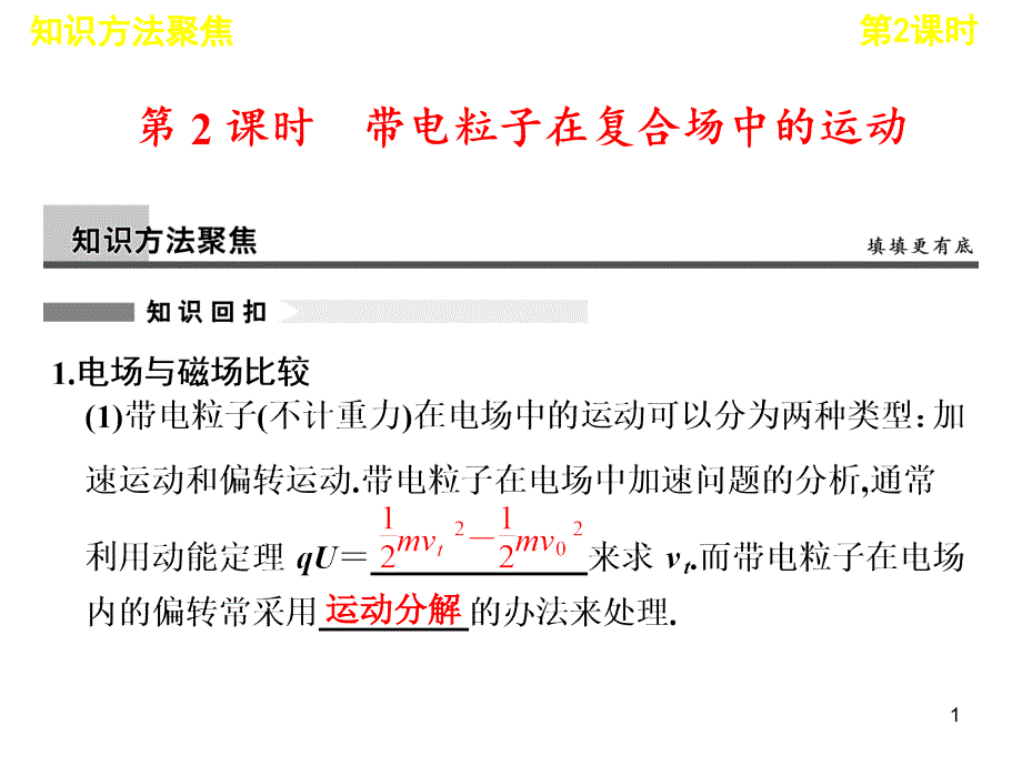 专题五第课时带电粒子在复合场中的运动_第1页