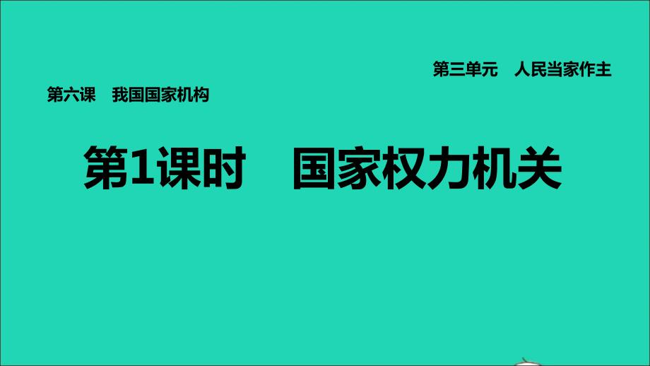 福建专版2022八年级道德与法治下册第三单元人民当家作主第六课我国国家机构第1框国家权力机关课件新人教版202206142142_第1页