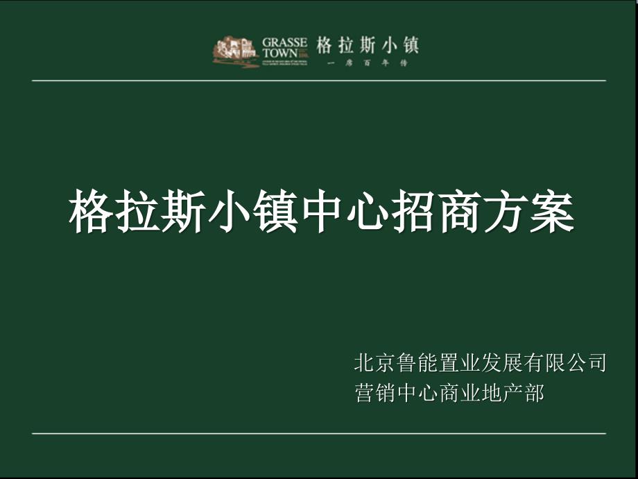 某小镇商业中心招商方案_第1页