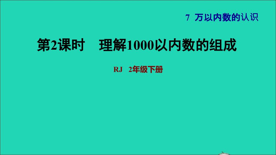 2022二年级数学下册第7单元万以内数的认识第2课时1000以内数的组成读写理解1000以内数的组成习题课件新人教版_第1页