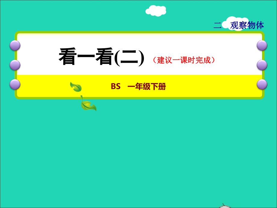 2022一年级数学下册第2单元观察物体第2课时看一看(二)授课课件北师大版202206241236_第1页