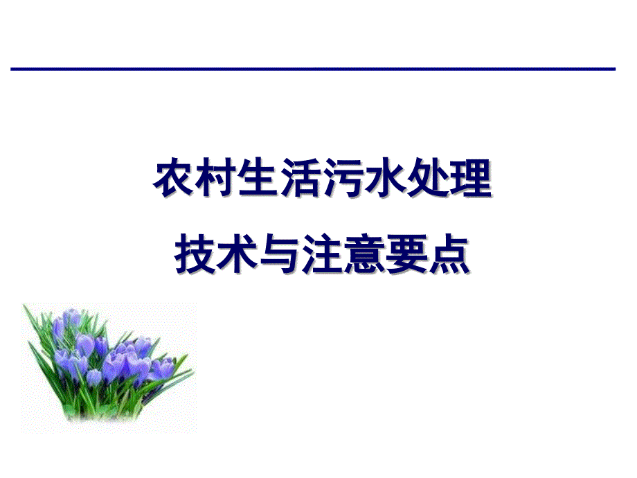 农村生活污水处理技术与注意要点_第1页