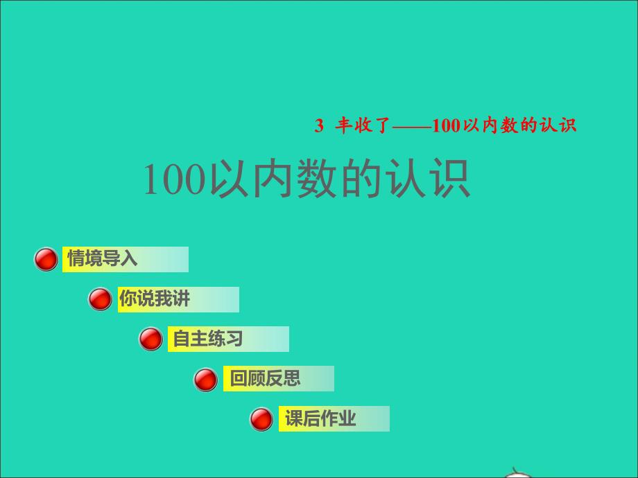 2022一年级数学下册第3单元丰收了__100以内数的认识信息窗1授课课件青岛版六三制_第1页