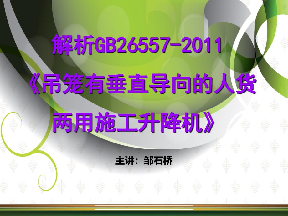 吊笼有垂直导向的人货两用施工升降机解析_第1页