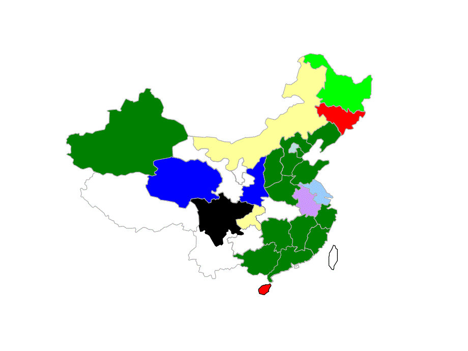 中国地图各省分割可调色大全_第1页