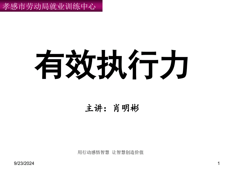 有效执行力培训讲座_第1页