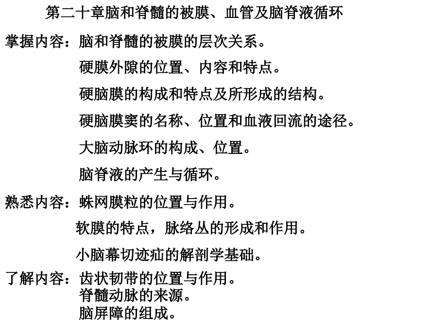 哈尔滨医科大基础医学系统解剖学课件 脑和脊髓的被膜、血管及脑脊液循环_第1页