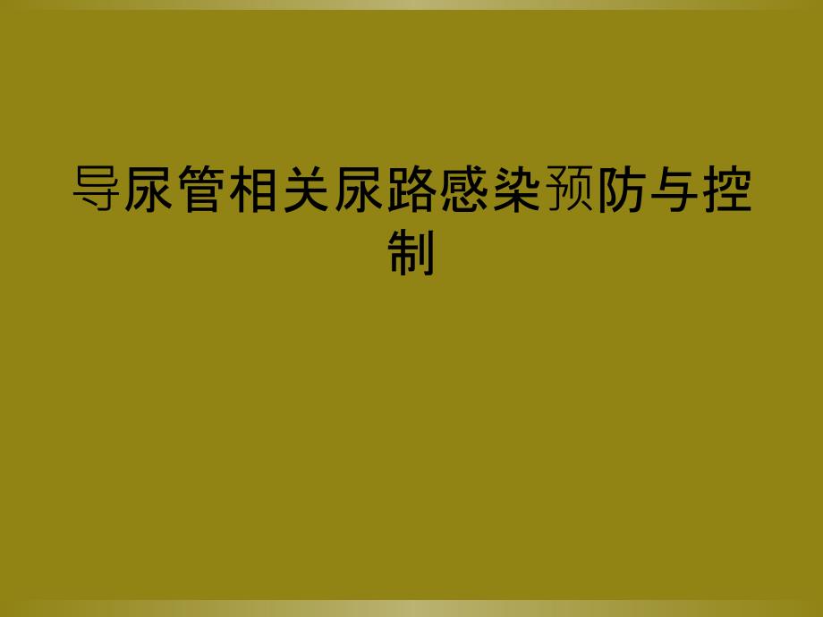 导尿管相关尿路感染预防与控制_第1页